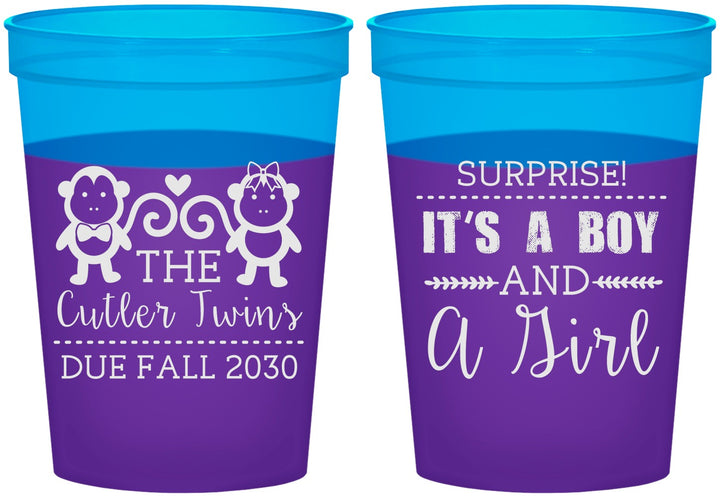Custom Baby Shower 16 oz Color Changing Cups - Gender Reveal Boy Or Girl | 90063
