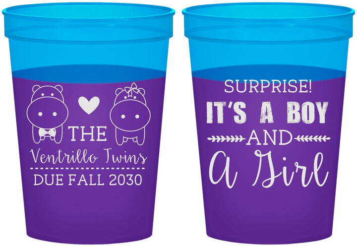 Custom Baby Shower 16 oz Color Changing Cups - Gender Reveal Boy Or Girl | 90064