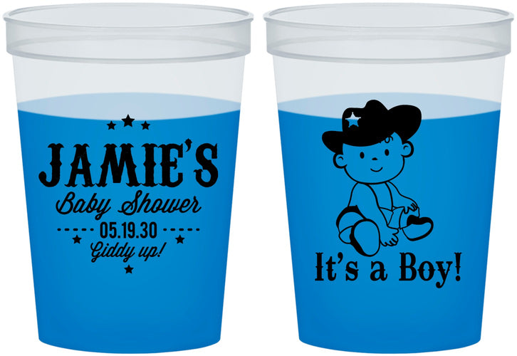 Custom Baby Shower 16 oz Color Changing Cups - Cowboy It’s A Boy | 90078