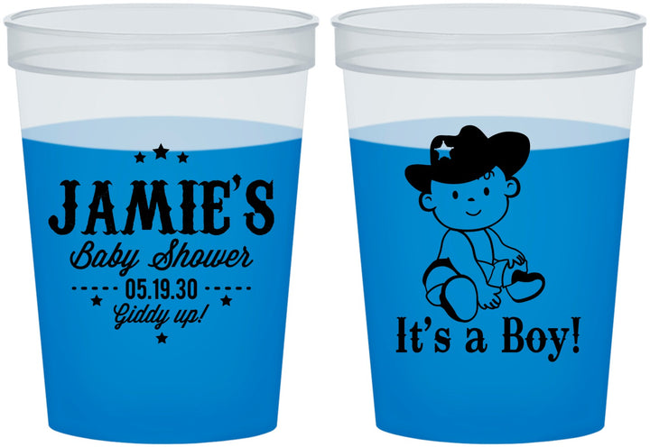 Custom Baby Shower 16 oz Color Changing Cups - Cowboy It’s A Boy | 90078