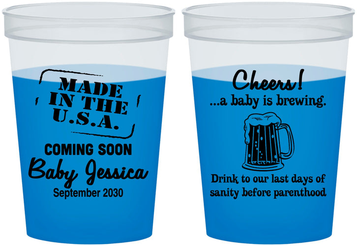 Custom Baby Shower 16 oz Color Changing Cups - Made In The Usa | 90079