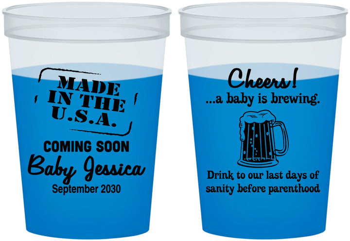 Custom Baby Shower 16 oz Color Changing Cups - Made In The Usa | 90079