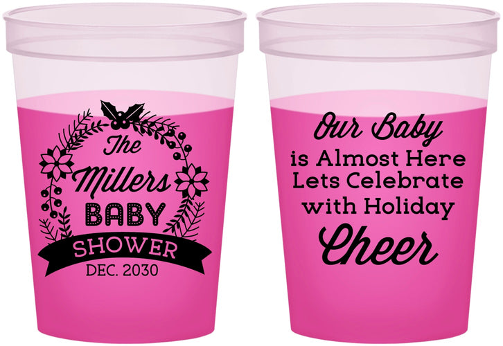 Custom Baby Shower 16 oz Color Changing Cups - Holiday | 90086