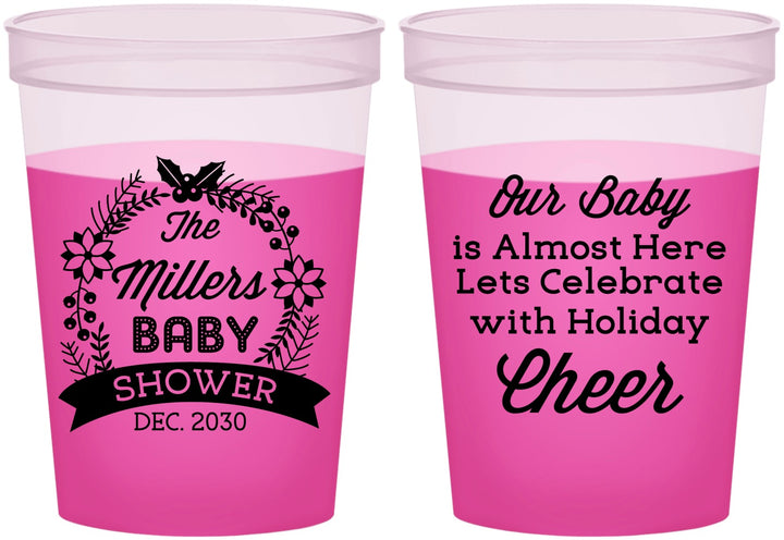 Custom Baby Shower 16 oz Color Changing Cups - Holiday | 90086
