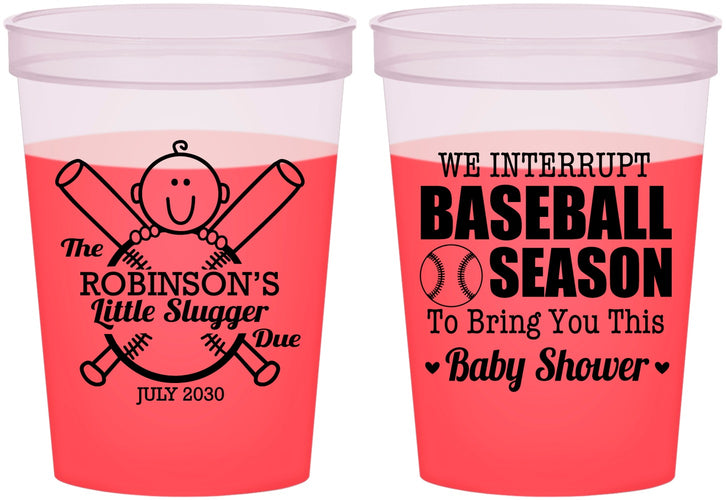 Custom Baby Shower 16 oz Color Changing Cups - Baseball | 90090