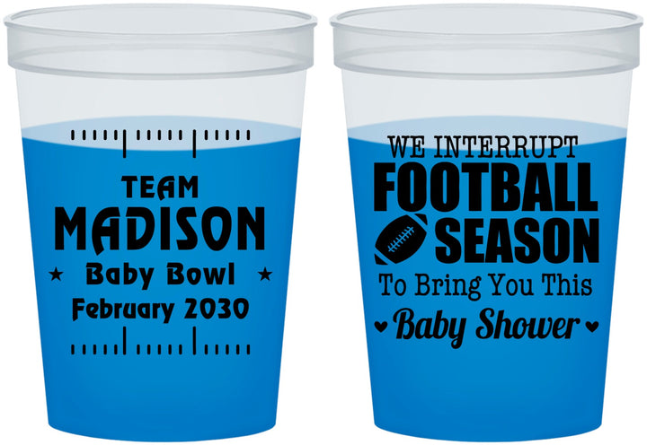 Custom Baby Shower 16 oz Color Changing Cups - Football | 90091