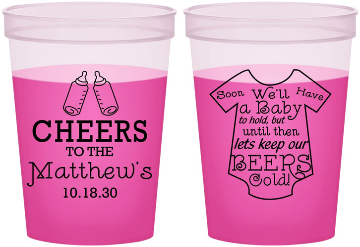 Custom Baby Shower 16 oz Color Changing Cups - Bottle | 90094