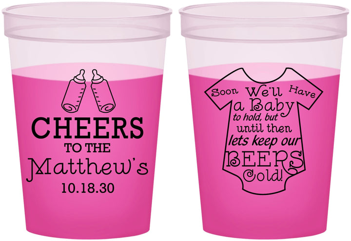 Custom Baby Shower 16 oz Color Changing Cups - Bottle | 90094