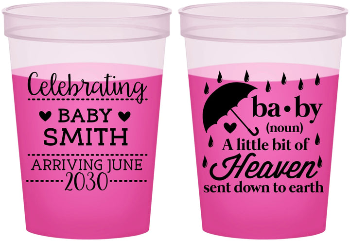 Custom Baby Shower 16 oz Color Changing Cups - Little Bit Of Heaven | 90095