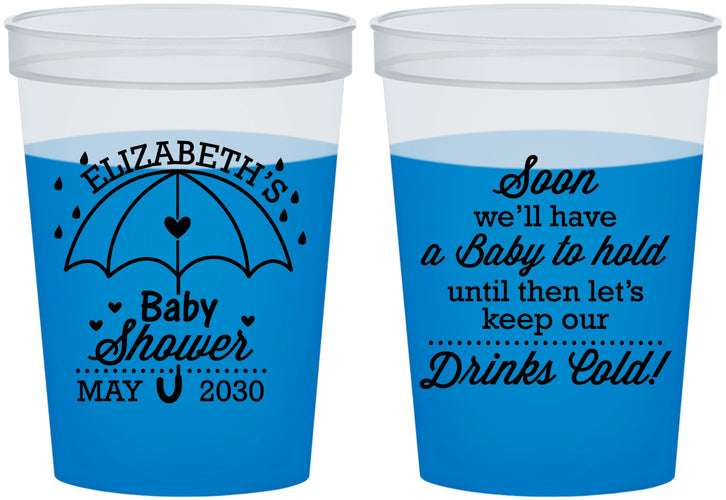 Custom Baby Shower 16 oz Color Changing Cups - April Showers May Babies | 90098