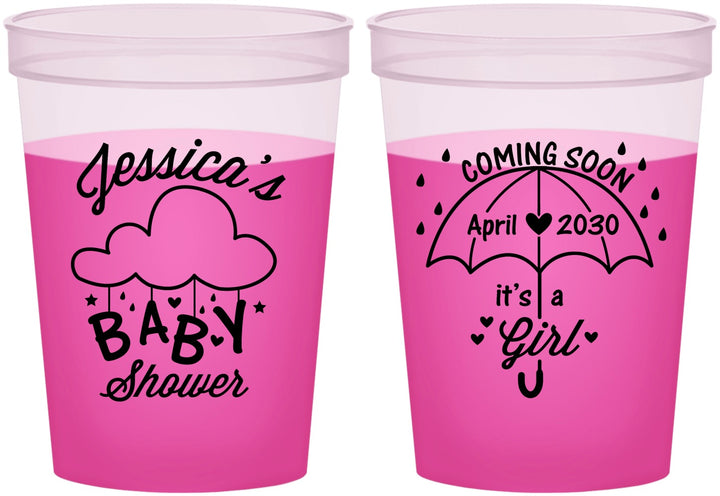 Custom Baby Shower 16 oz Color Changing Cups - April Showers May Babies | 90099