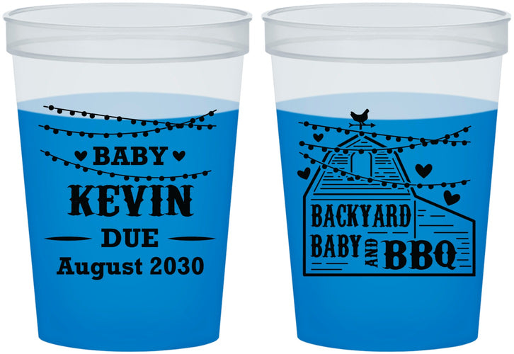Custom Baby Shower 16 oz Color Changing Cups - Baby And Bbq | 90101