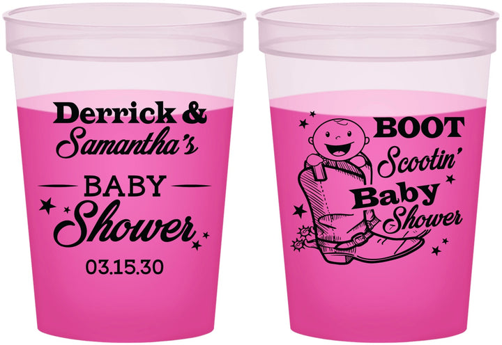 Custom Baby Shower 16 oz Color Changing Cups - Boot Scootin | 90106