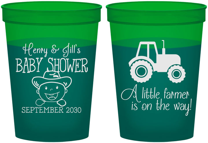 Custom Baby Shower 16 oz Color Changing Cups - Little Farmer | 90108