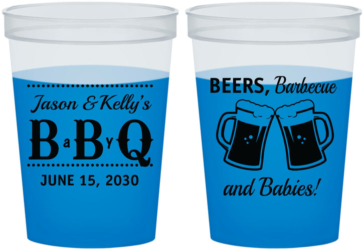 Custom Baby Shower 16 oz Color Changing Cups - Beers Bbq Babies | 90111