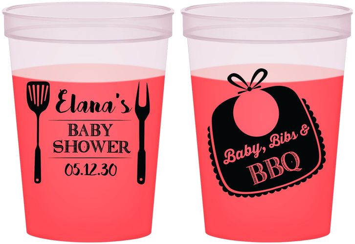 Custom Baby Shower 16 oz Color Changing Cups - Beers Bbq Babies | 90114