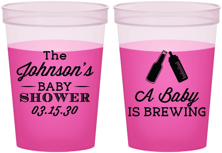 Custom Baby Shower 16 oz Color Changing Cups - Baby Is Brewing | 90116