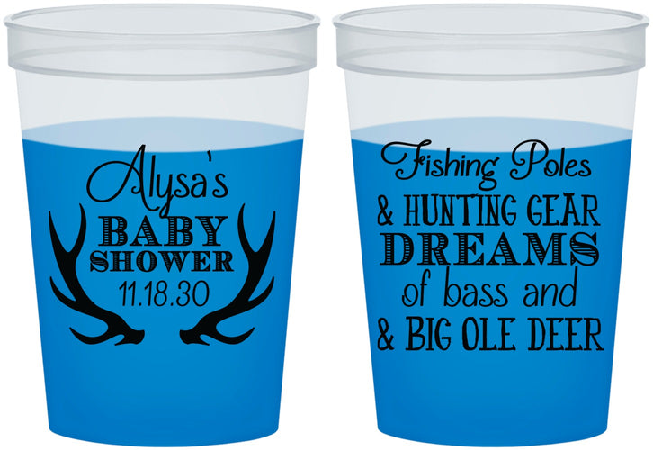 Custom Baby Shower 16 oz Color Changing Cups - Bass Deer | 90120