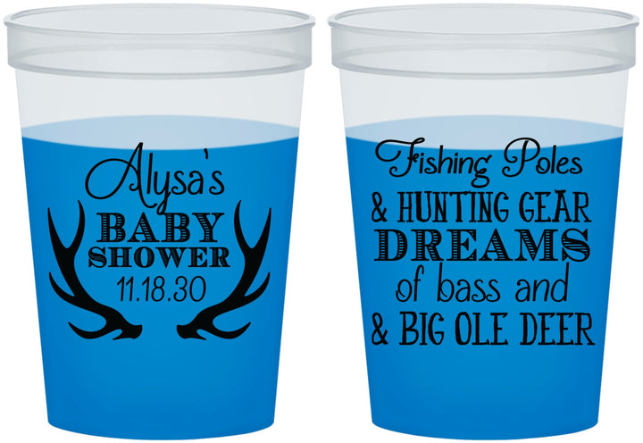 Custom Baby Shower 16 oz Color Changing Cups - Bass Deer | 90120