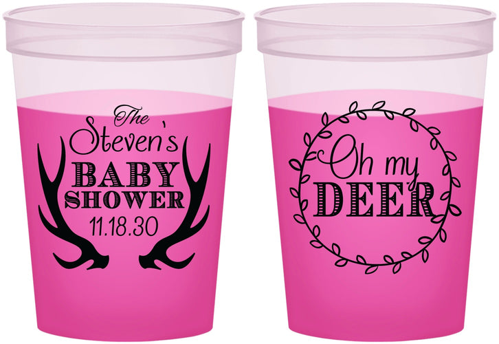 Custom Baby Shower 16 oz Color Changing Cups - Oh My Deer Christmas | 90121