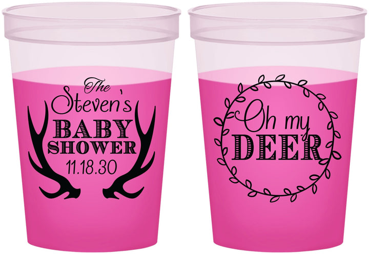 Custom Baby Shower 16 oz Color Changing Cups - Oh My Deer Christmas | 90121