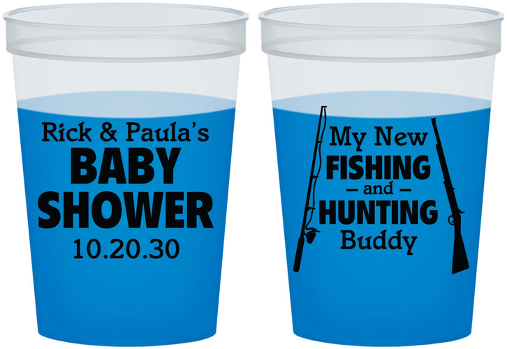 Custom Baby Shower 16 oz Color Changing Cups - Fishing Hunting | 90126