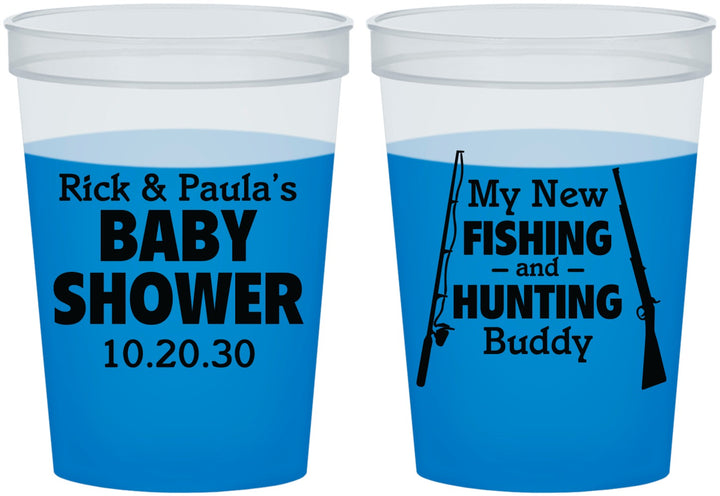 Custom Baby Shower 16 oz Color Changing Cups - Fishing Hunting | 90126