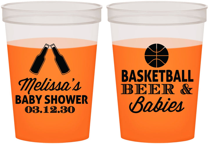 Custom Baby Shower 16 oz Color Changing Cups - Basketball Beer Babies | 90134