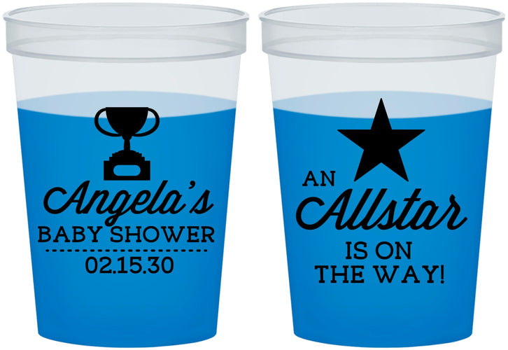Custom Baby Shower 16 oz Color Changing Cups - Allstar On The Way | 90140