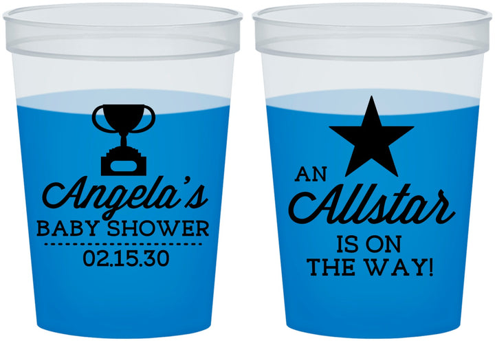Custom Baby Shower 16 oz Color Changing Cups - Allstar On The Way | 90140