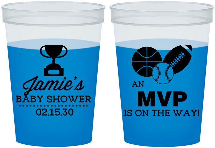 Custom Baby Shower 16 oz Color Changing Cups - Sports Mvp | 90141