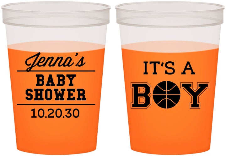 Custom Baby Shower 16 oz Color Changing Cups - Basketball Its A Boy | 90144