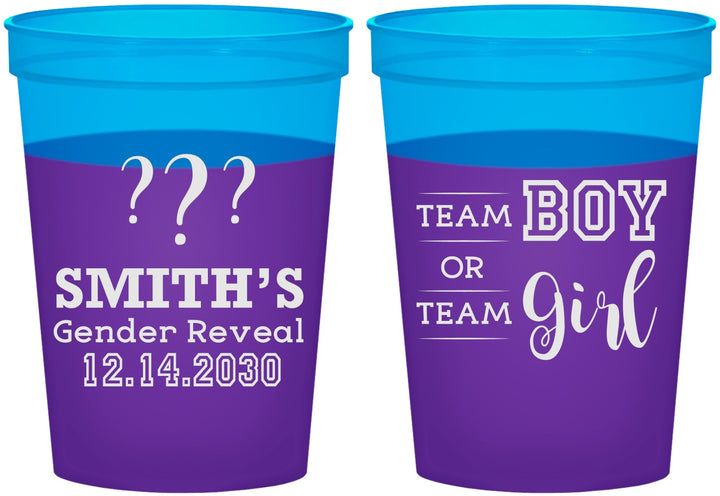 Custom Baby Shower 16 oz Color Changing Cups - Gender Reveal | 90150
