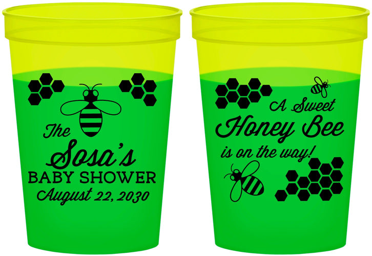 Custom Baby Shower 16 oz Color Changing Cups - Honey Bee | 90154