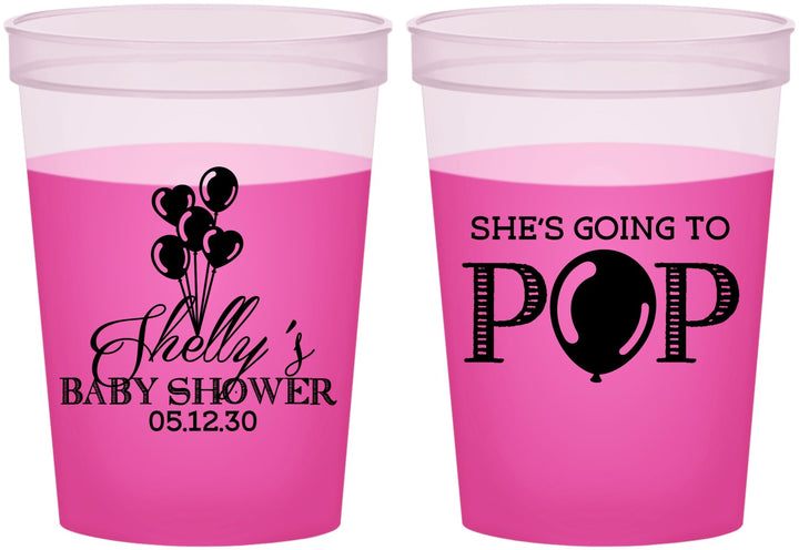 Custom Baby Shower 16 oz Color Changing Cups - Shes Going To Pop | 90157