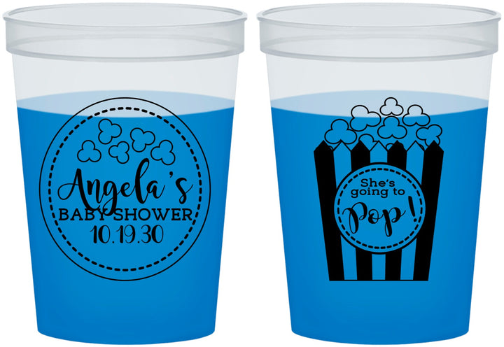 Custom Baby Shower 16 oz Color Changing Cups - Shes Going To Pop | 90159