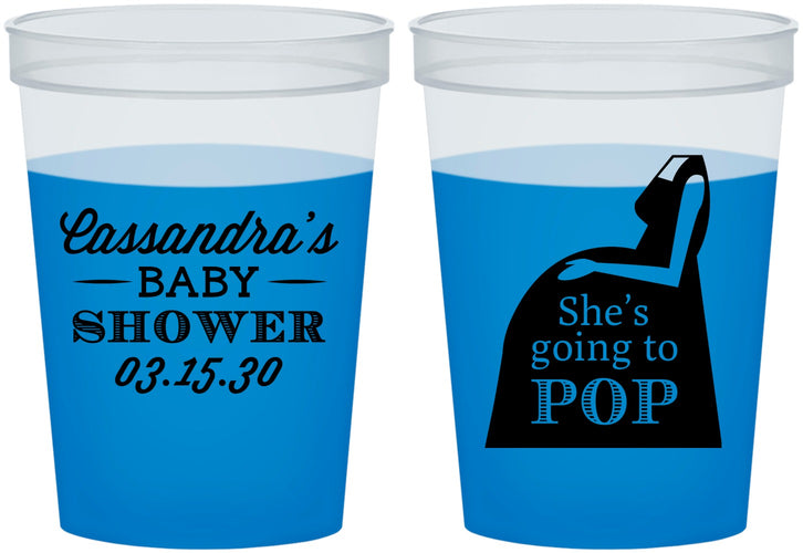 Custom Baby Shower 16 oz Color Changing Cups - Shes Going To Pop | 90161