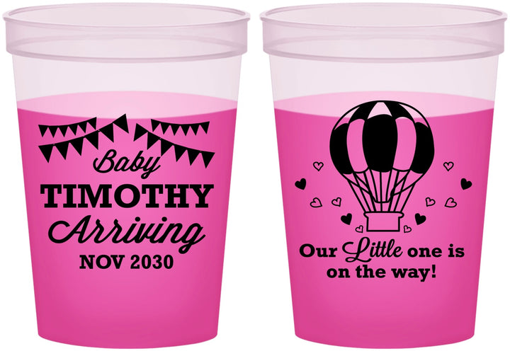 Custom Baby Shower 16 oz Color Changing Cups - Hot Air Balloon | 90162