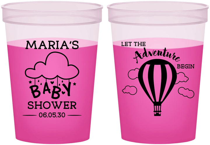 Custom Baby Shower 16 oz Color Changing Cups - Hot Air Balloon | 90164