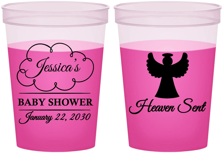 Custom Baby Shower 16 oz Color Changing Cups - Heaven Sent | 90166