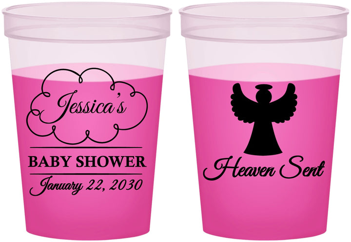 Custom Baby Shower 16 oz Color Changing Cups - Heaven Sent | 90166