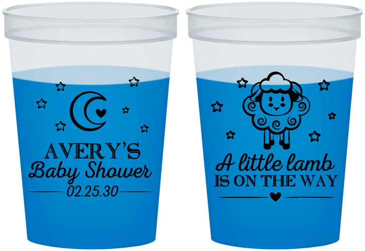 Custom Baby Shower 16 oz Color Changing Cups - Little Lamb On The Way | 90167