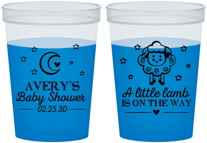Custom Baby Shower 16 oz Color Changing Cups - Little Lamb On The Way | 90167