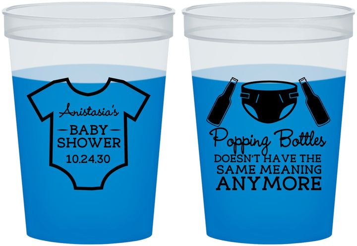 Custom Baby Shower 16 oz Color Changing Cups - Popping Bottles | 90169
