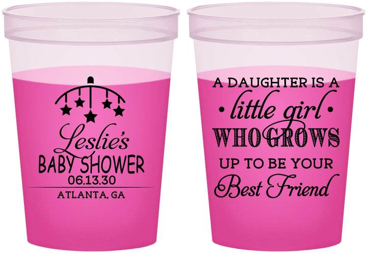 Custom Baby Shower 16 oz Color Changing Cups - Little Girls Best Friend | 90173