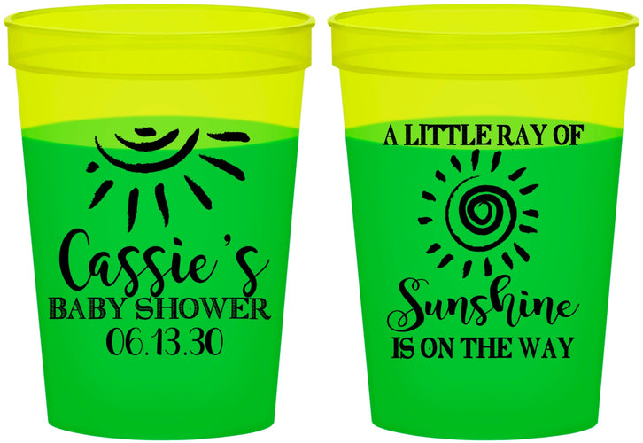 Custom Baby Shower 16 oz Color Changing Cups - Sunshine | 90179