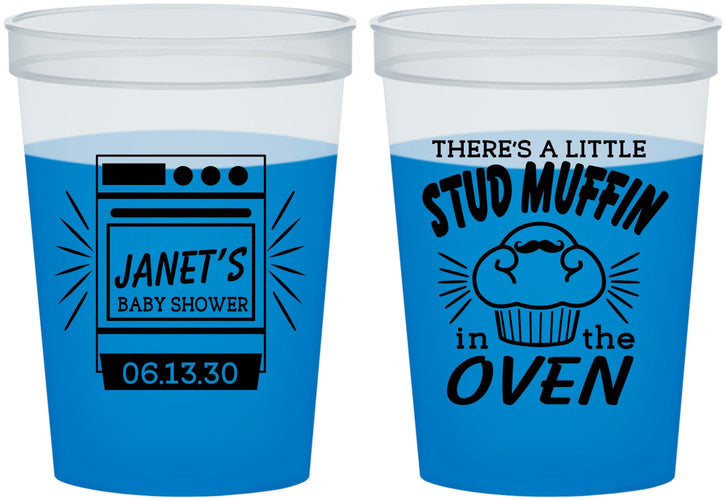 Custom Baby Shower 16 oz Color Changing Cups - Stud Muffin | 90182