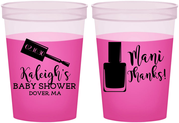 Custom Baby Shower 16 oz Color Changing Cups - Mani Thanks | 90184