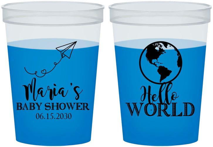 Custom Baby Shower 16 oz Color Changing Cups - Hello World | 90185