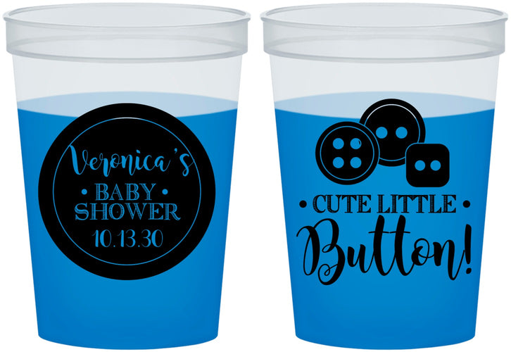 Custom Baby Shower 16 oz Color Changing Cups - Cute Little Button | 90189